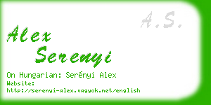 alex serenyi business card