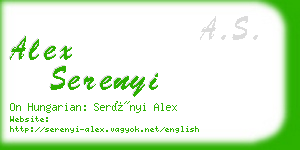 alex serenyi business card